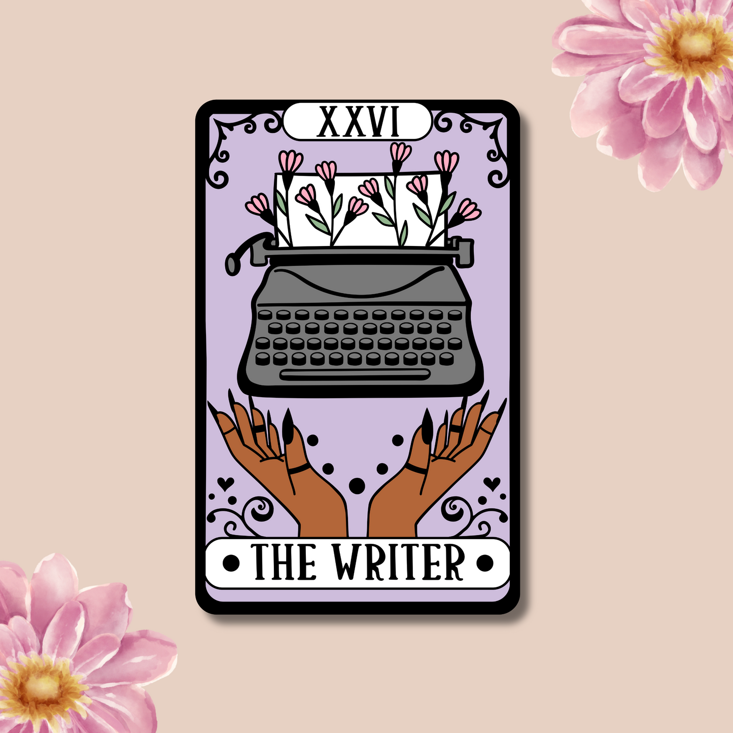 The Writer Tarot Card Waterproof Sticker, Decal