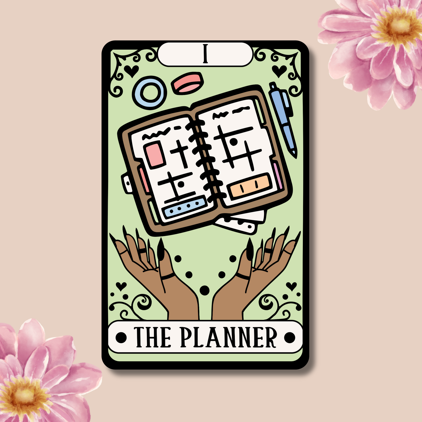 The Planner Tarot Card Waterproof Sticker, Decal