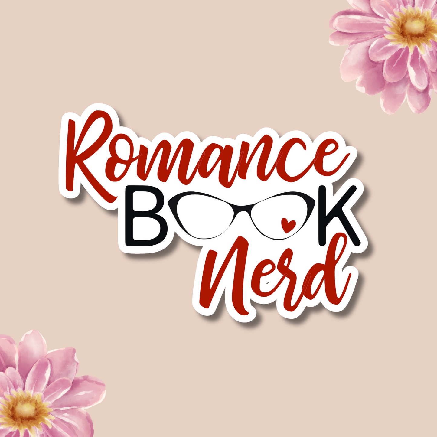 Romance Book Nerd Waterproof Sticker, Decal