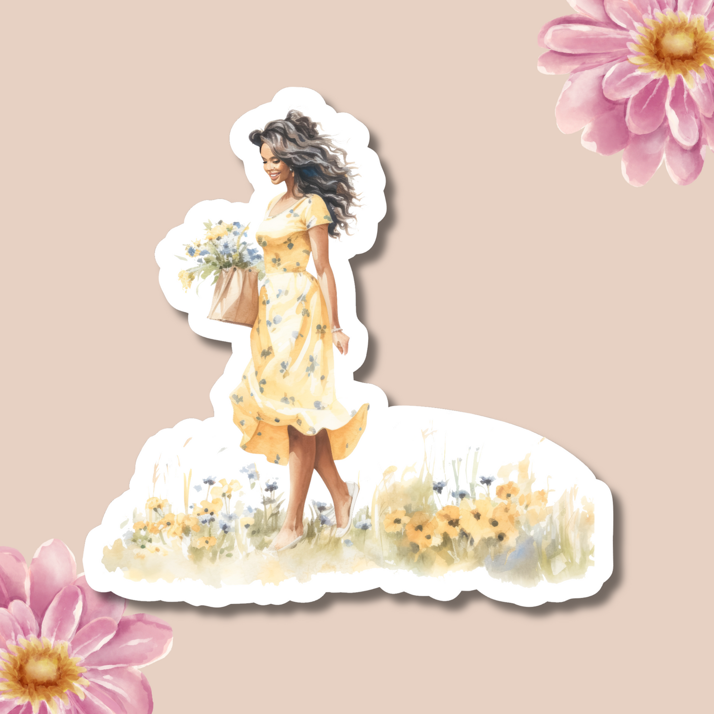 Blue & Yellow Writer Spring Planner Stickers