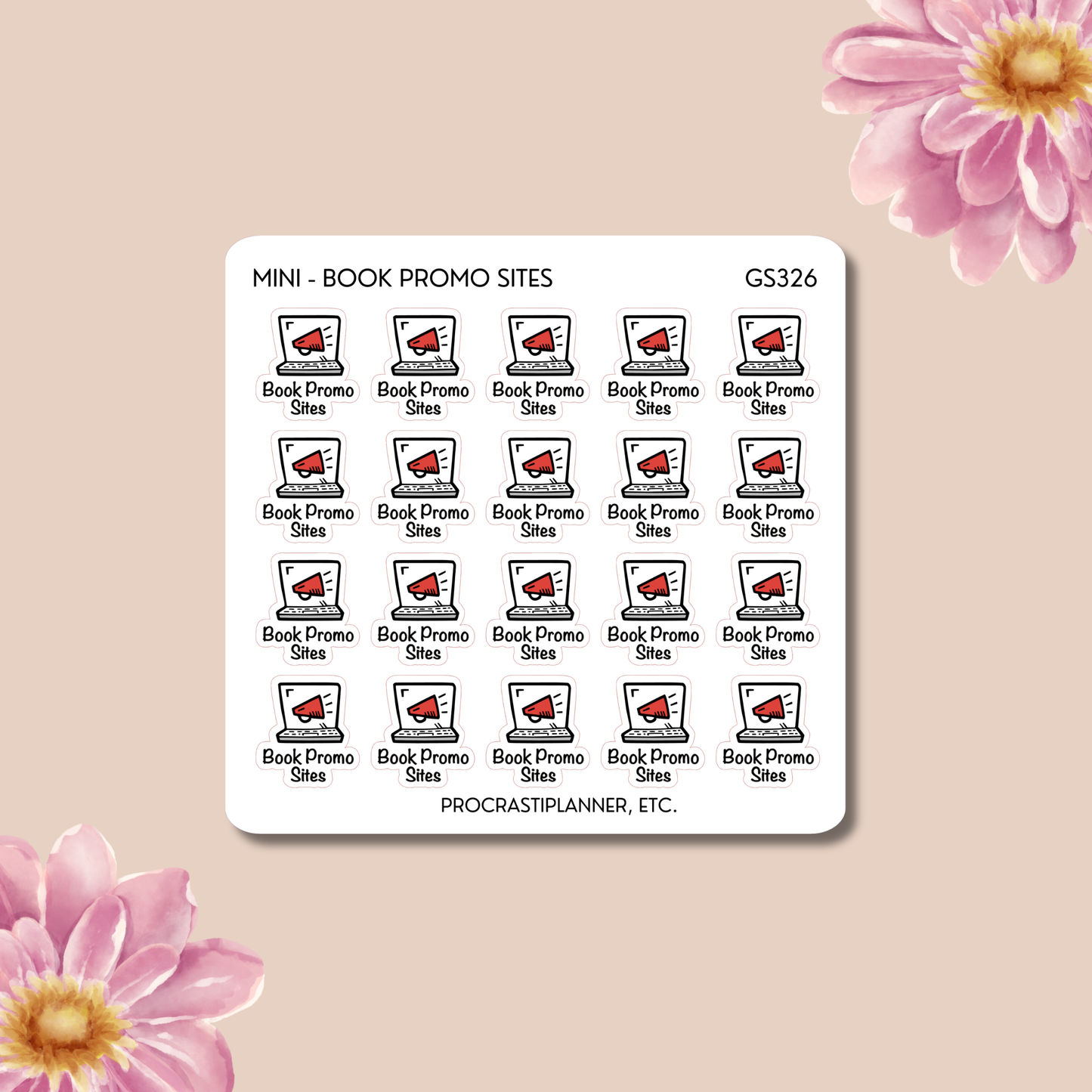 Book Promo Sites Planner Stickers | Author Marketing