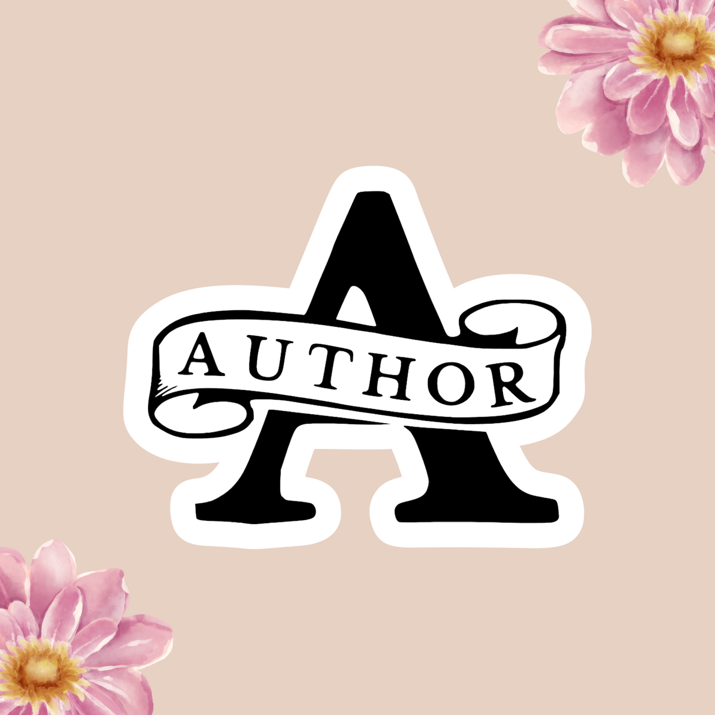 A is for Author Large Die Cut Sticker