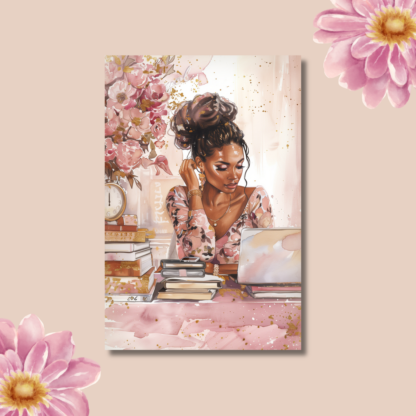 Glam Girl 1 | 4x6 Colorful Kindle Case Inserts | Photo Paper or Laminated