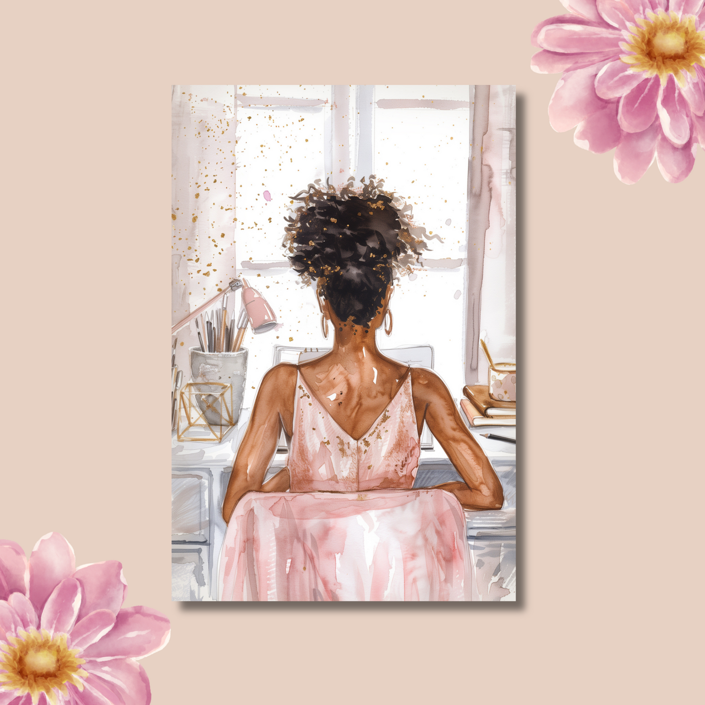 Glam Girl 1 | 4x6 Colorful Kindle Case Inserts | Photo Paper or Laminated