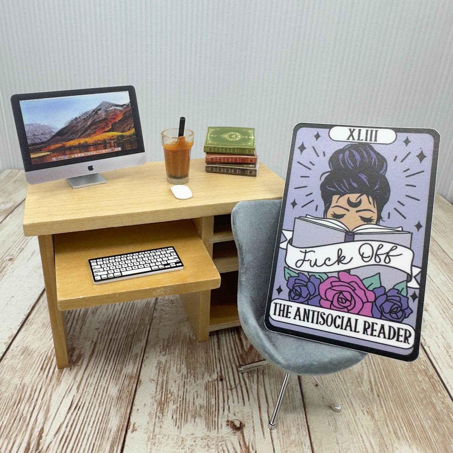 The Antisocial Reader Tarot Card Waterproof Sticker, Decal