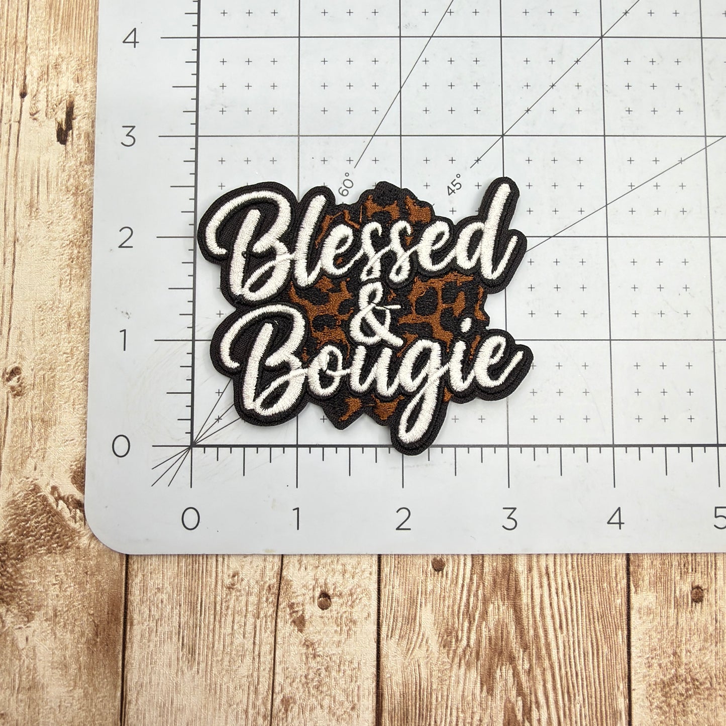 Blessed and Bougie Leopard Print Iron On Patch