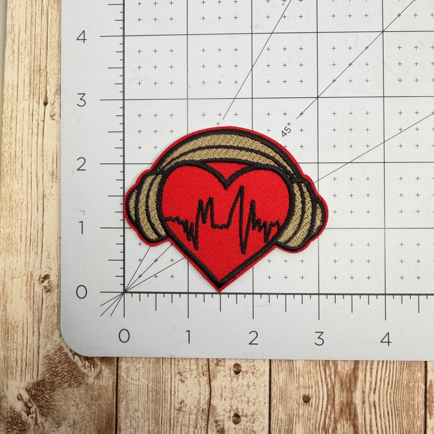 Headphone Heart Iron On Patch