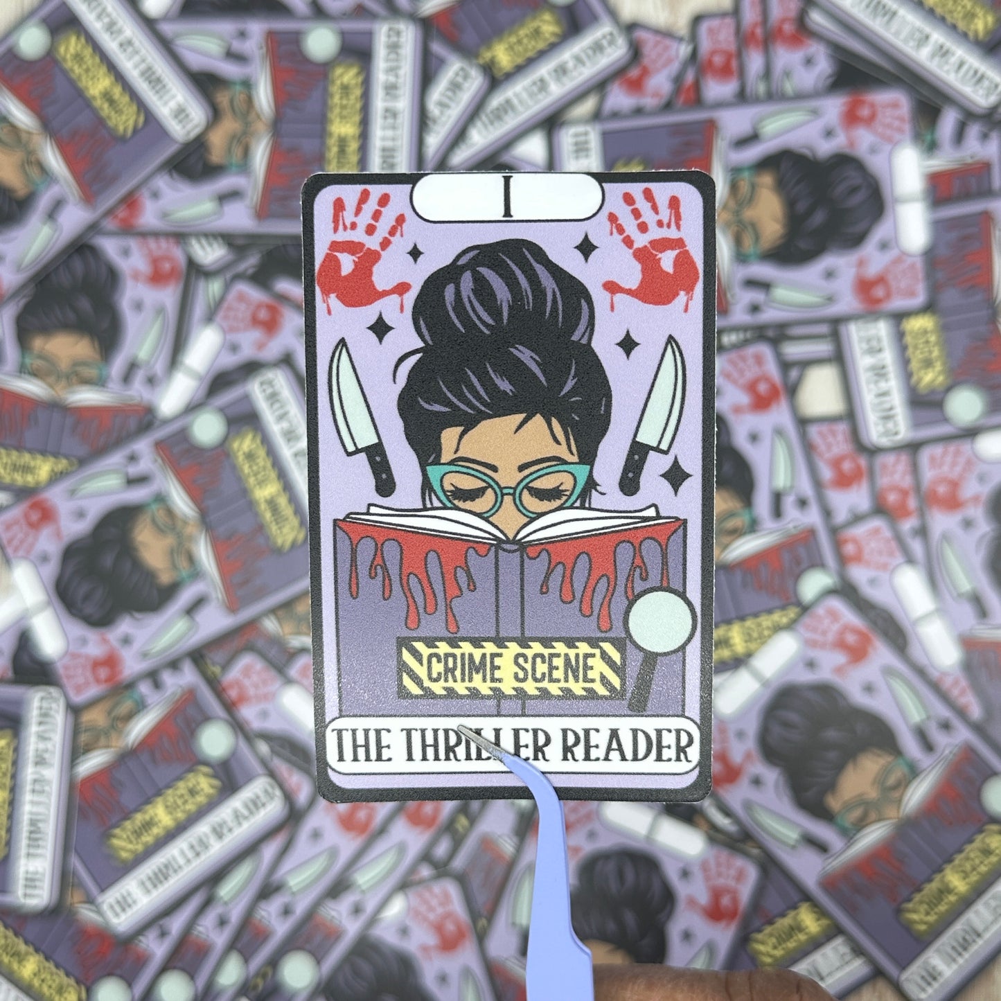 The Thriller Reader Tarot Card Waterproof Sticker, Decal
