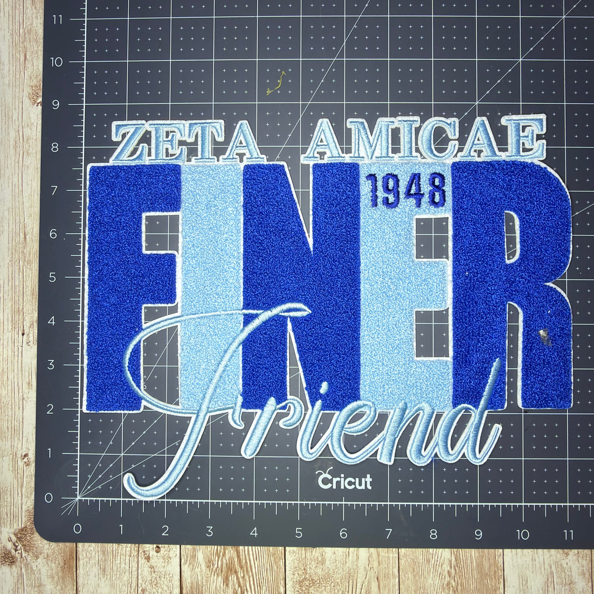 Zeta Amicae Finer Friend Iron On Patch Large