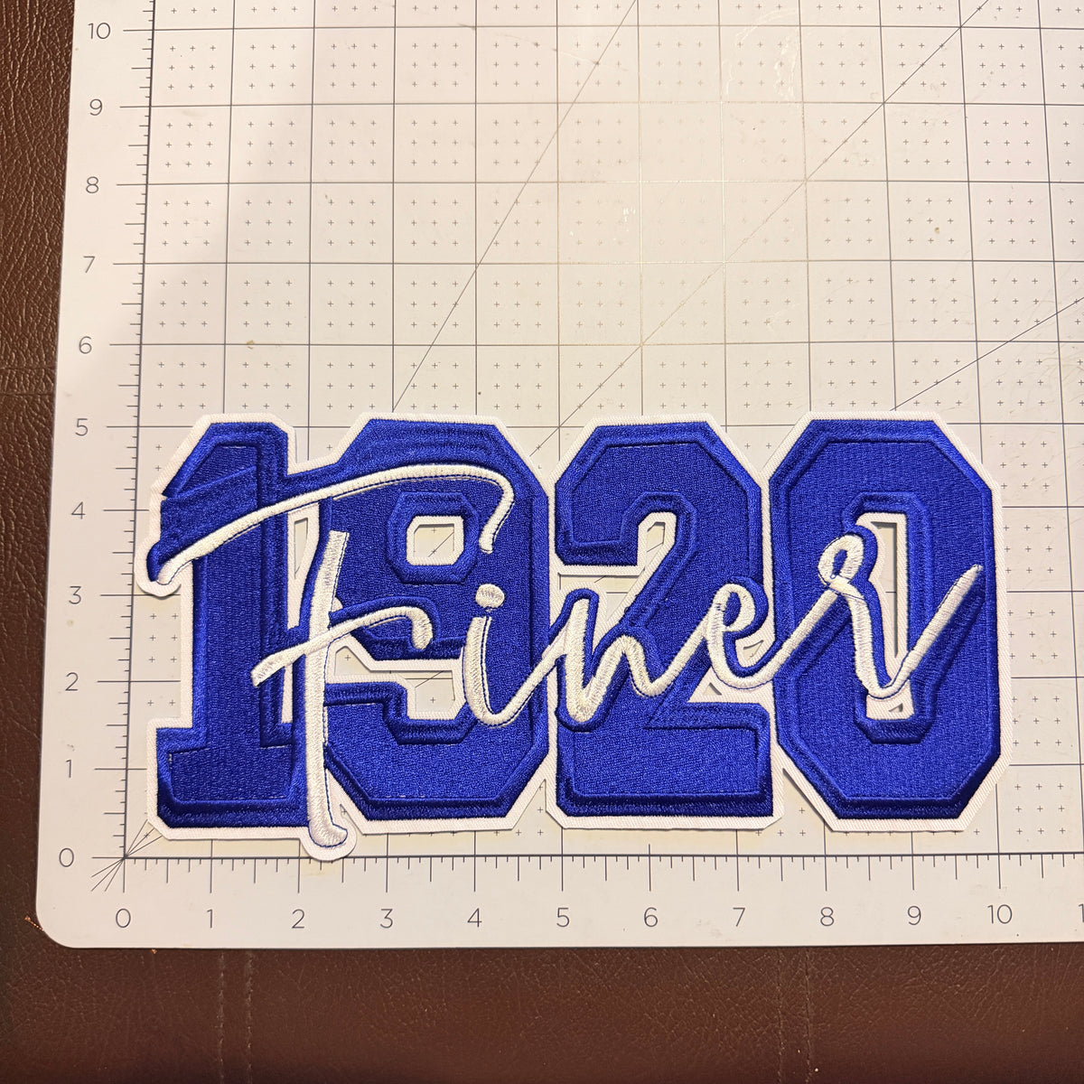 Large - 1920 Finer Overlay - White Trim Iron On Patch