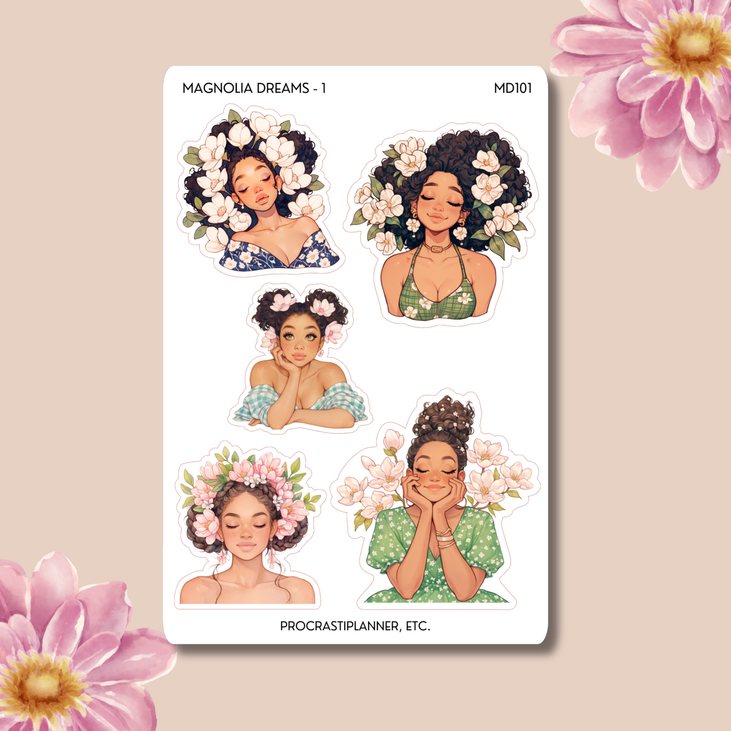 Magnolia Dreams Floral | Seasonal Aesthetic Stickers for Journals and Planners