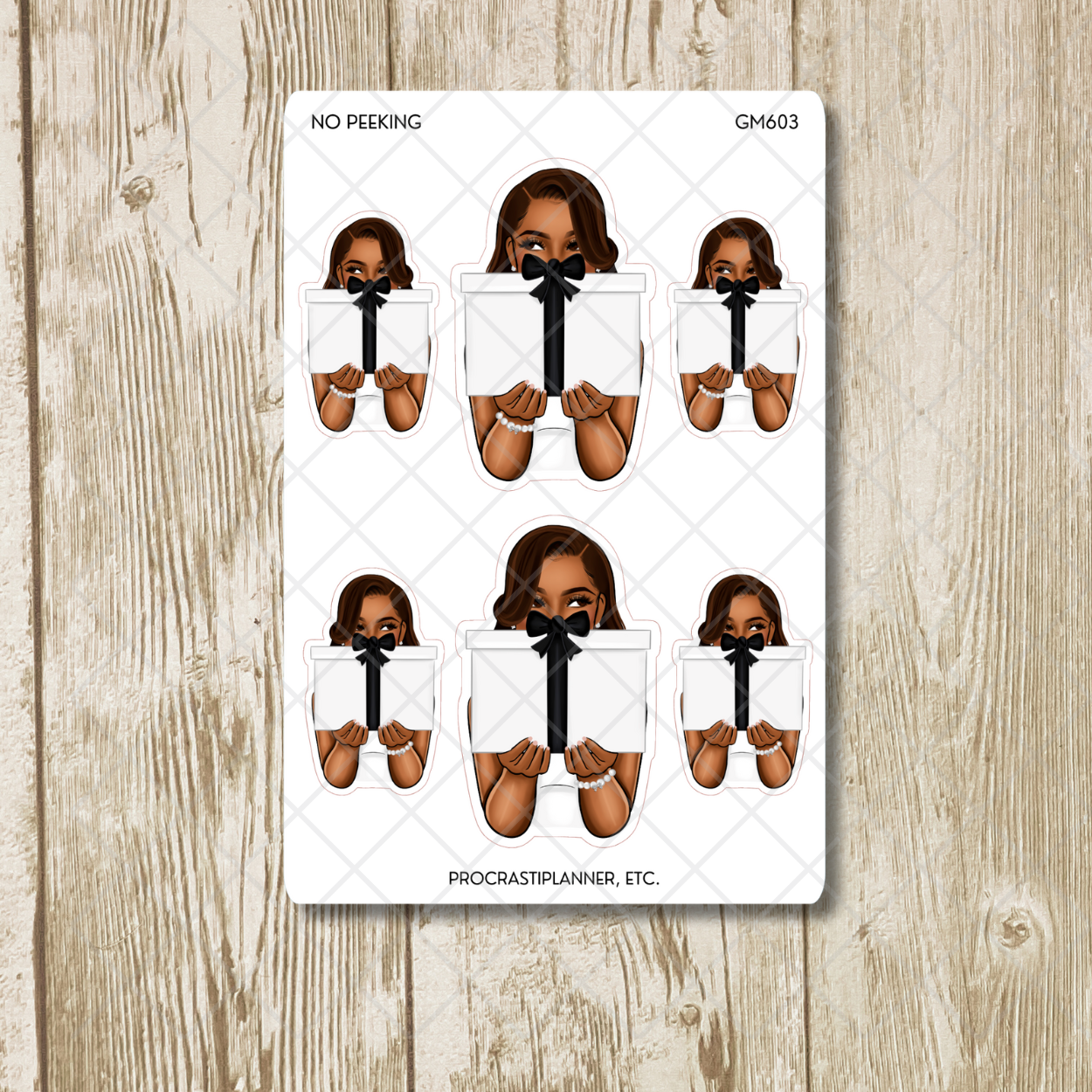 No Peeking African American Woman Holiday Gift