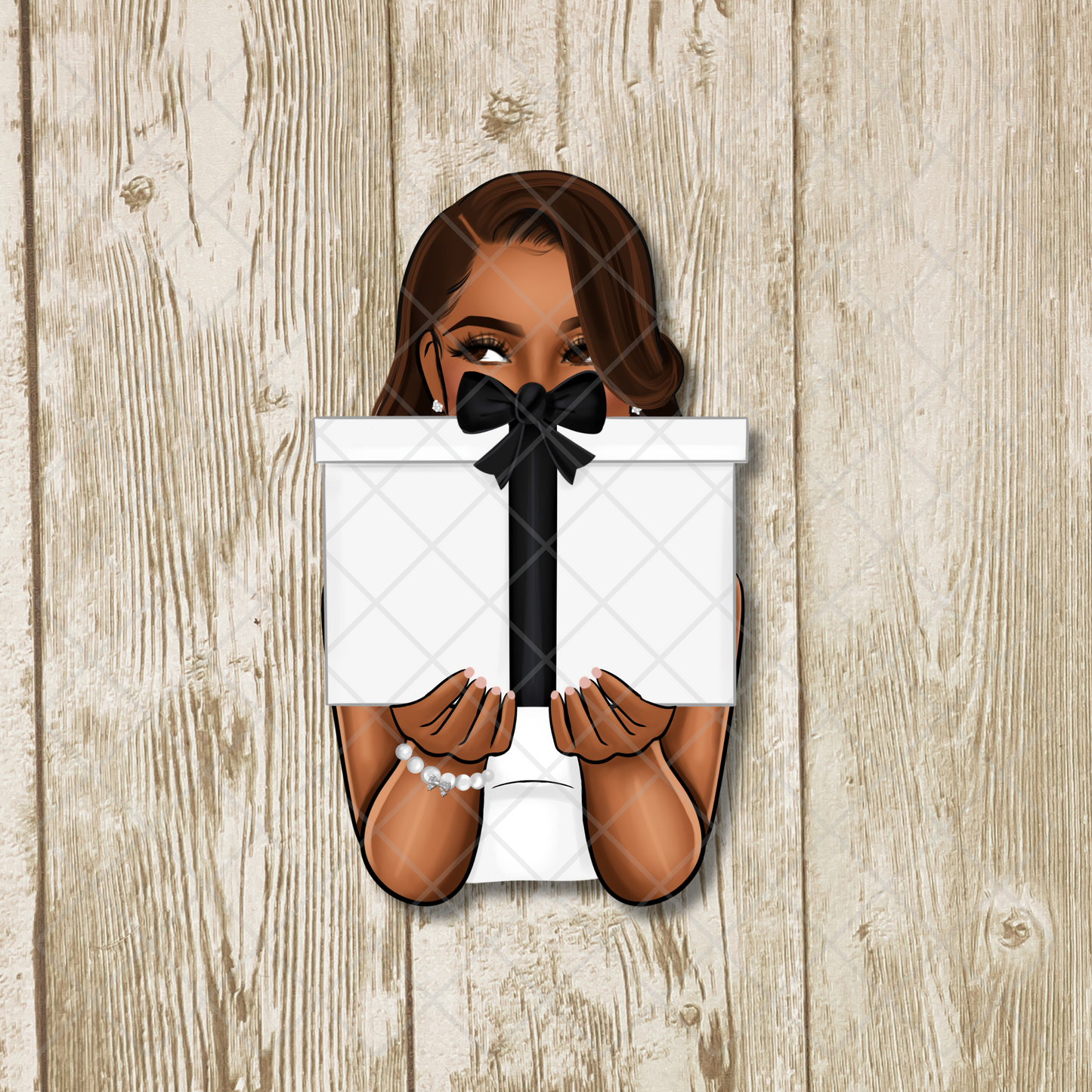 No Peeking African American Woman Holiday Gift