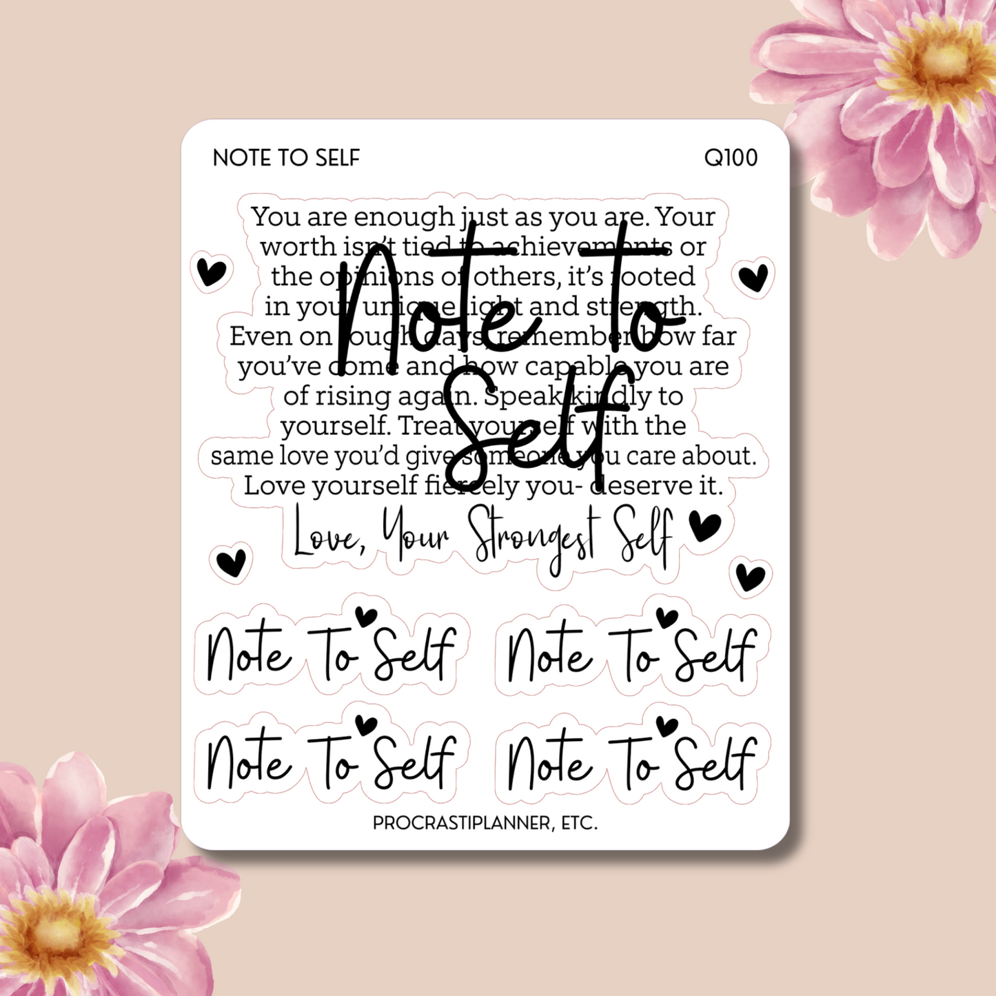 Note to Self Affirmation