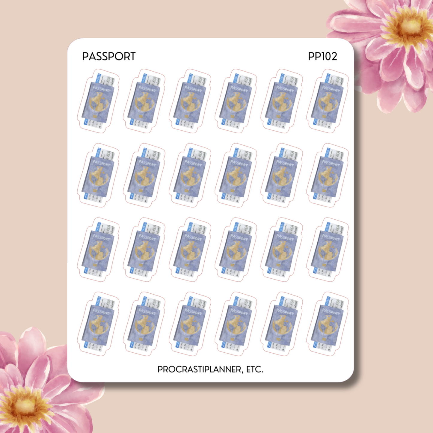 Travel Icons - Passport - Travel Related Planner Stickers