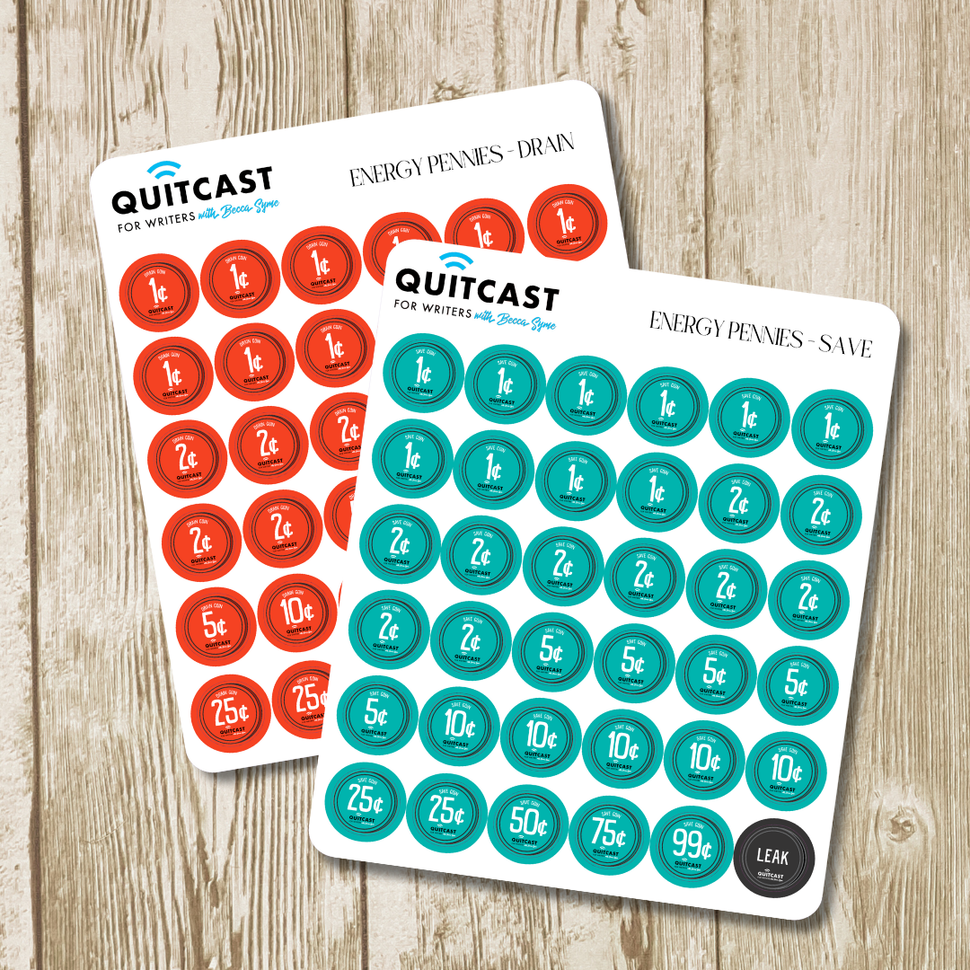 Energy Pennies for Writers Drain & Save Stickers