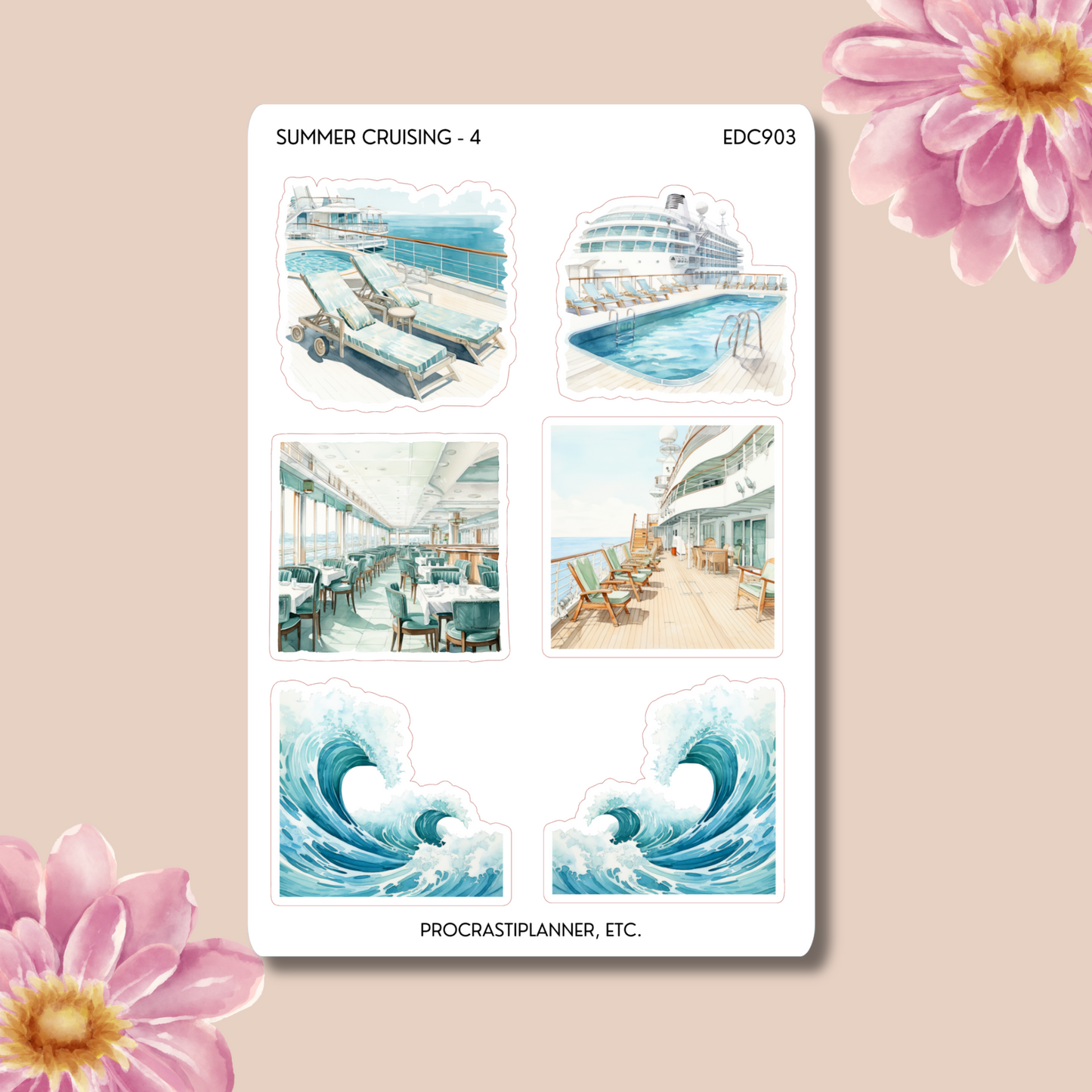 Summer Cruising Vibes | Planner Stickers for Sun, Sea, and Relaxation