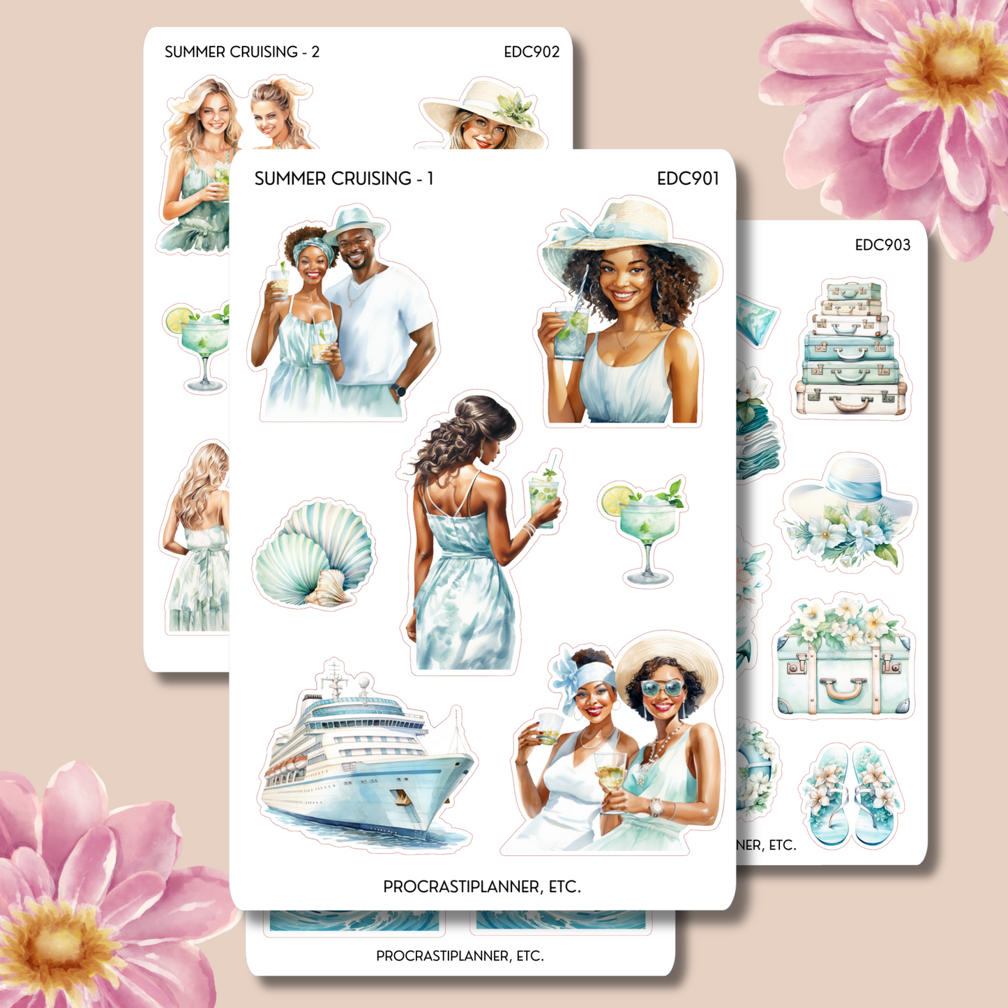 Summer Cruising Vibes | Planner Stickers for Sun, Sea, and Relaxation