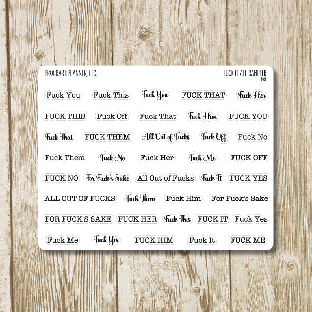 F*ck It All Swear Words Sampler