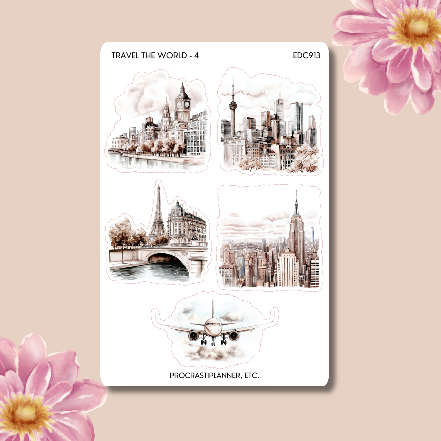 Travel the World Planner Stickers | Women Travelers Journal Stickers