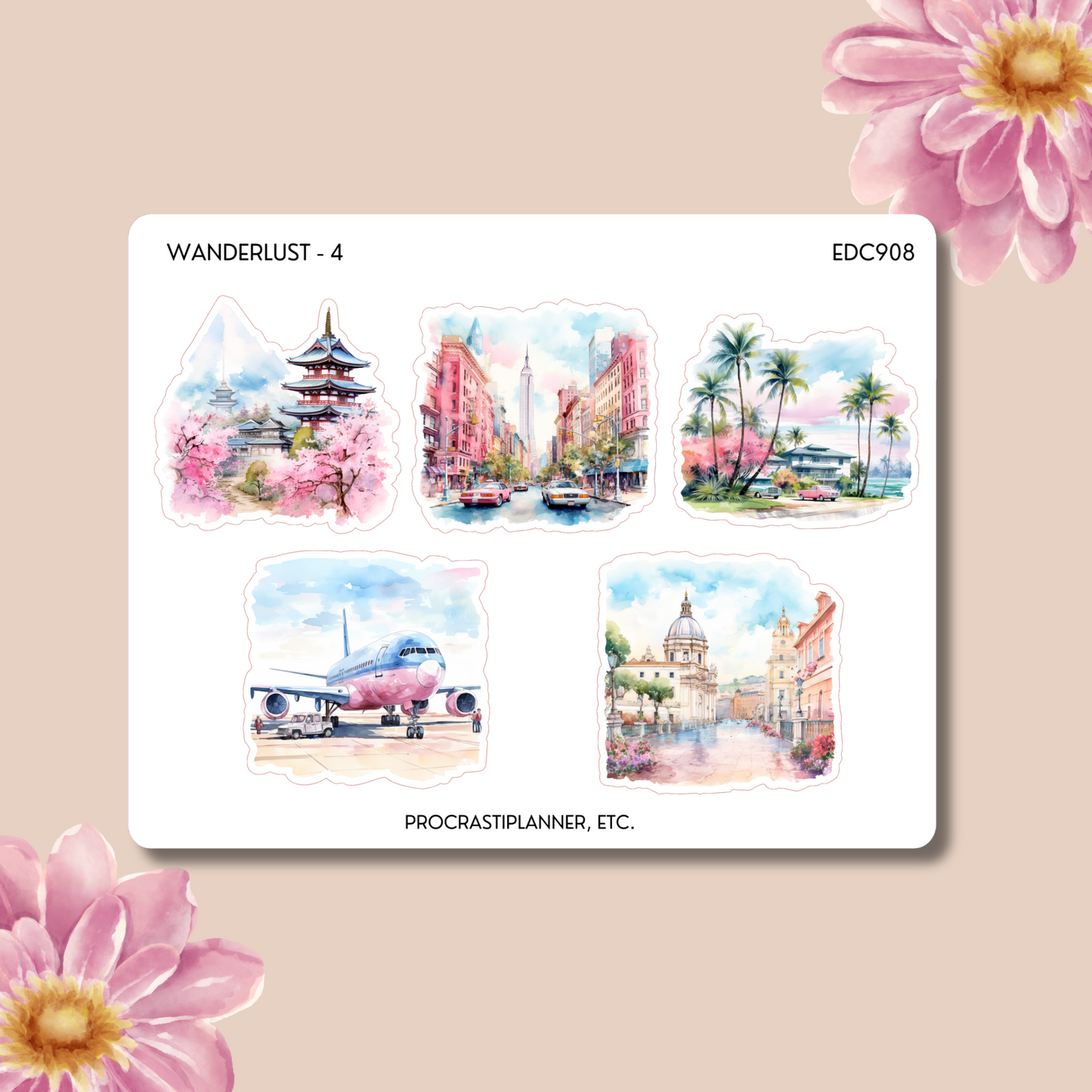 Wanderlust Planner Stickers | Women Travelers Journal Stickers