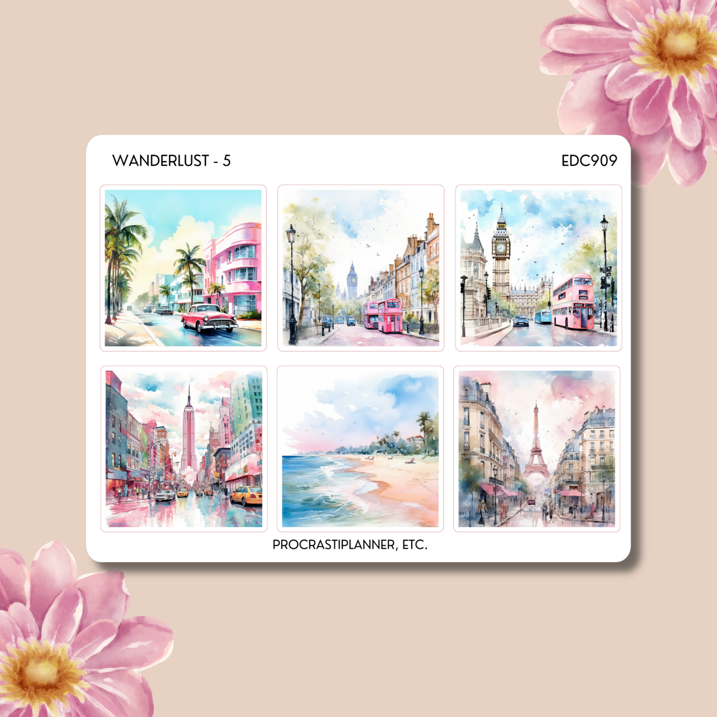 Wanderlust Planner Stickers | Women Travelers Journal Stickers