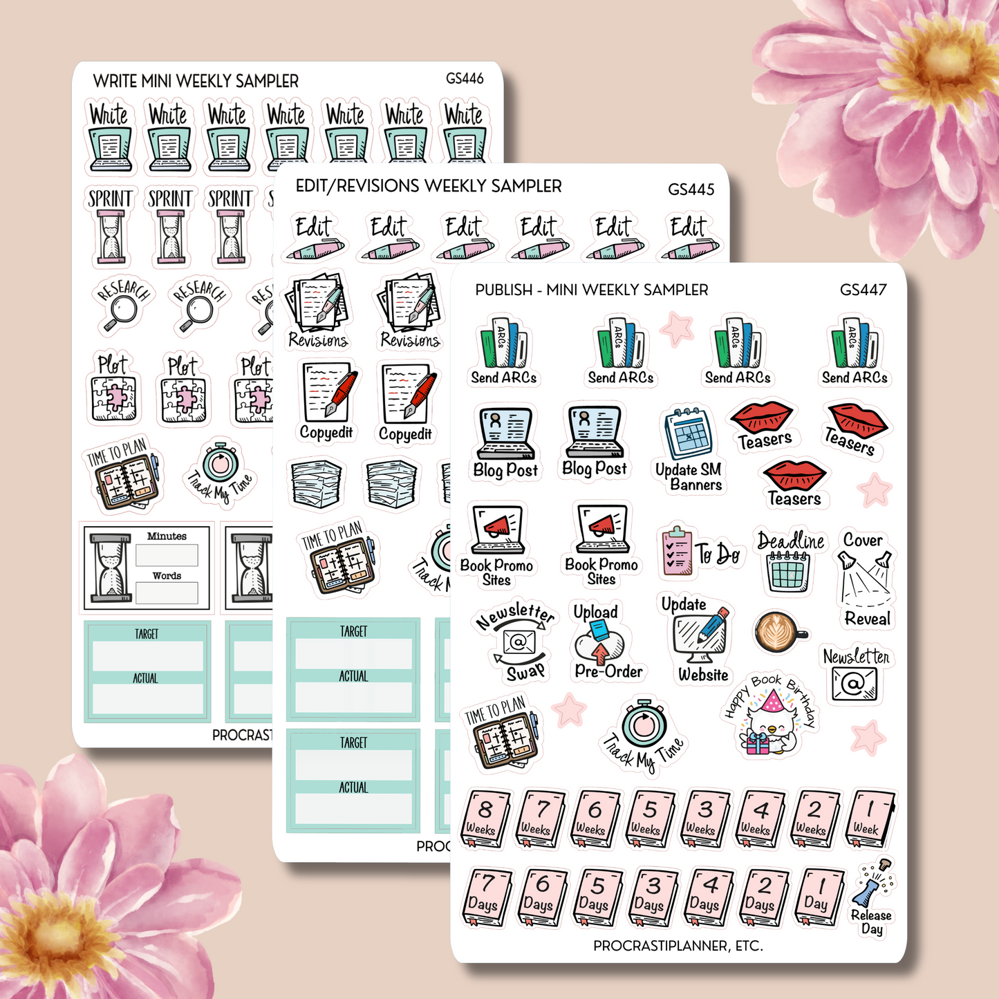 Write - Edit - Publish Mini Weekly Planner Bundle