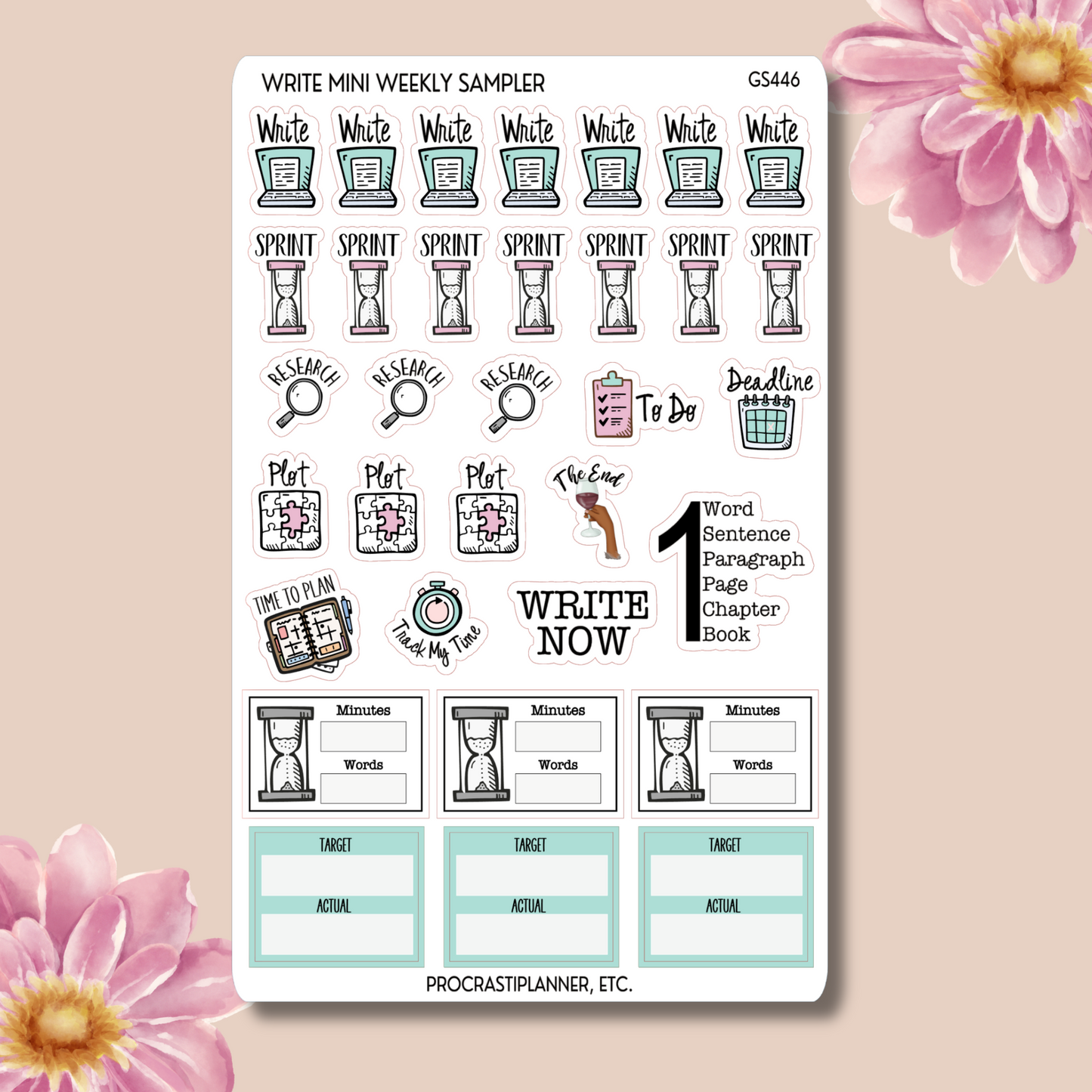 Write - Edit - Publish Mini Weekly Planner Bundle