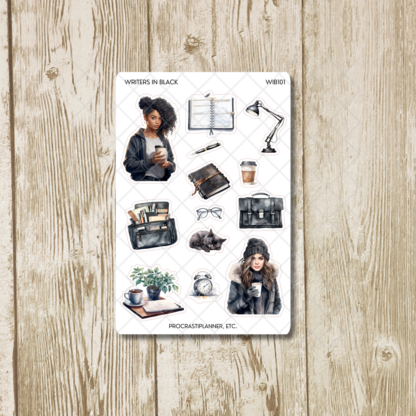 Writers in Black Planner Stickers
