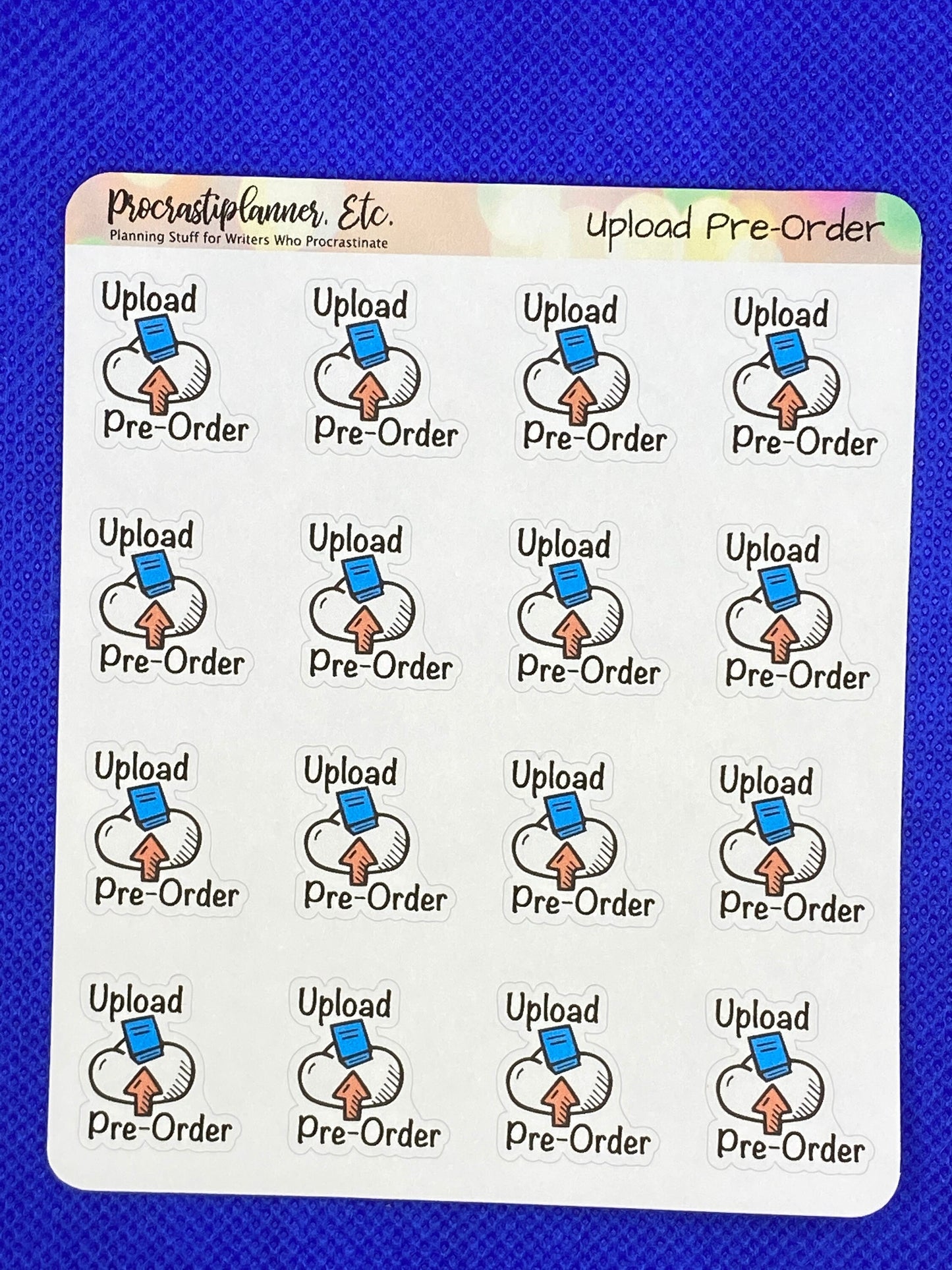 Upload Pre-Order Book Launch Planner Stickers Regular and Mini Size