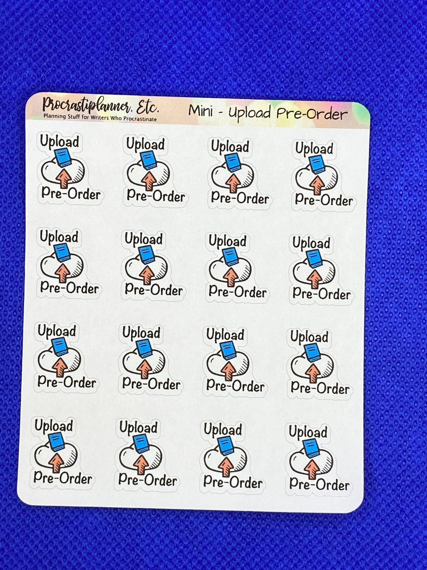 Upload Pre-Order Book Launch Planner Stickers Regular and Mini Size