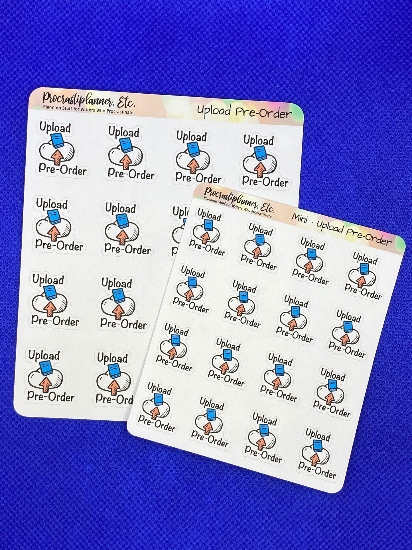 Upload Pre-Order Book Launch Planner Stickers Regular and Mini Size
