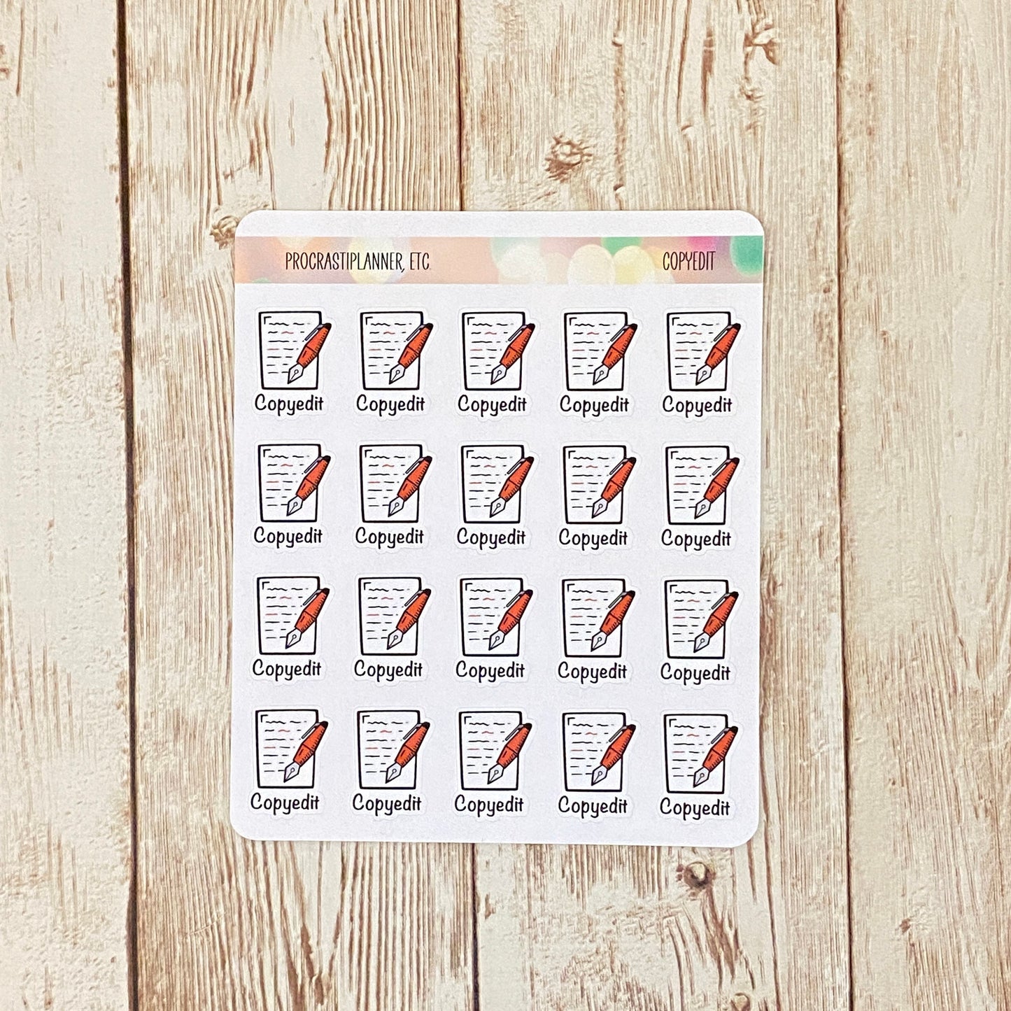Copyedit Planner Stickers for Editors, Agents Authors and Writers