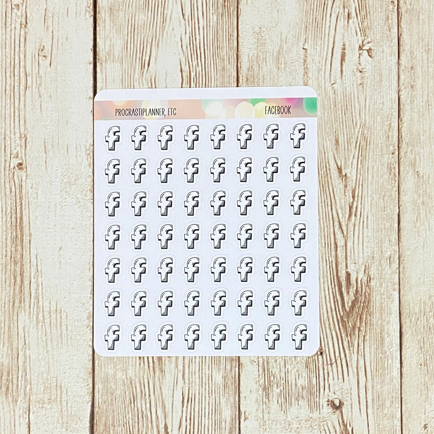 Facebook Social Media Icon Planner Stickers
