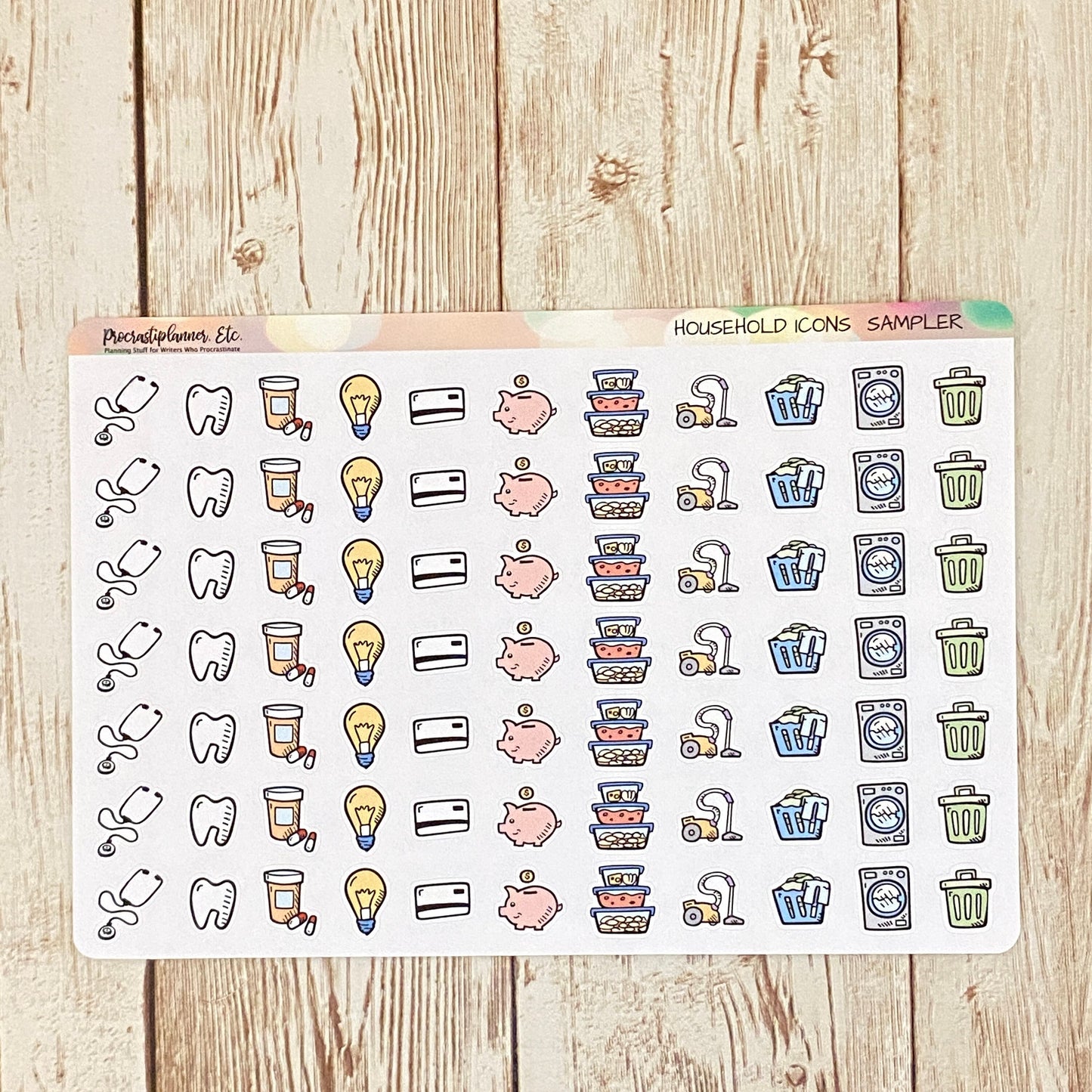 Household Icons Sampler Planner Stickers