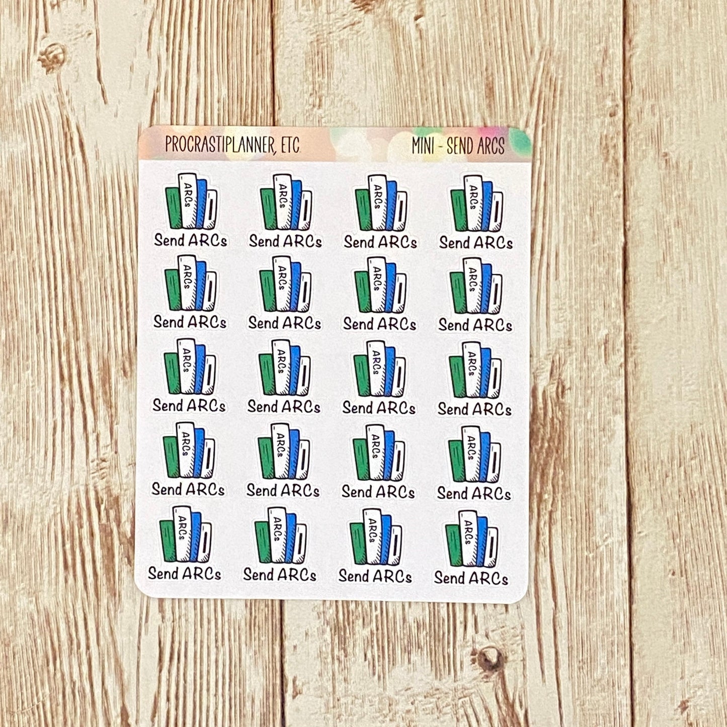 Send ARCs Book Launch Planner Stickers Regular and Mini Size