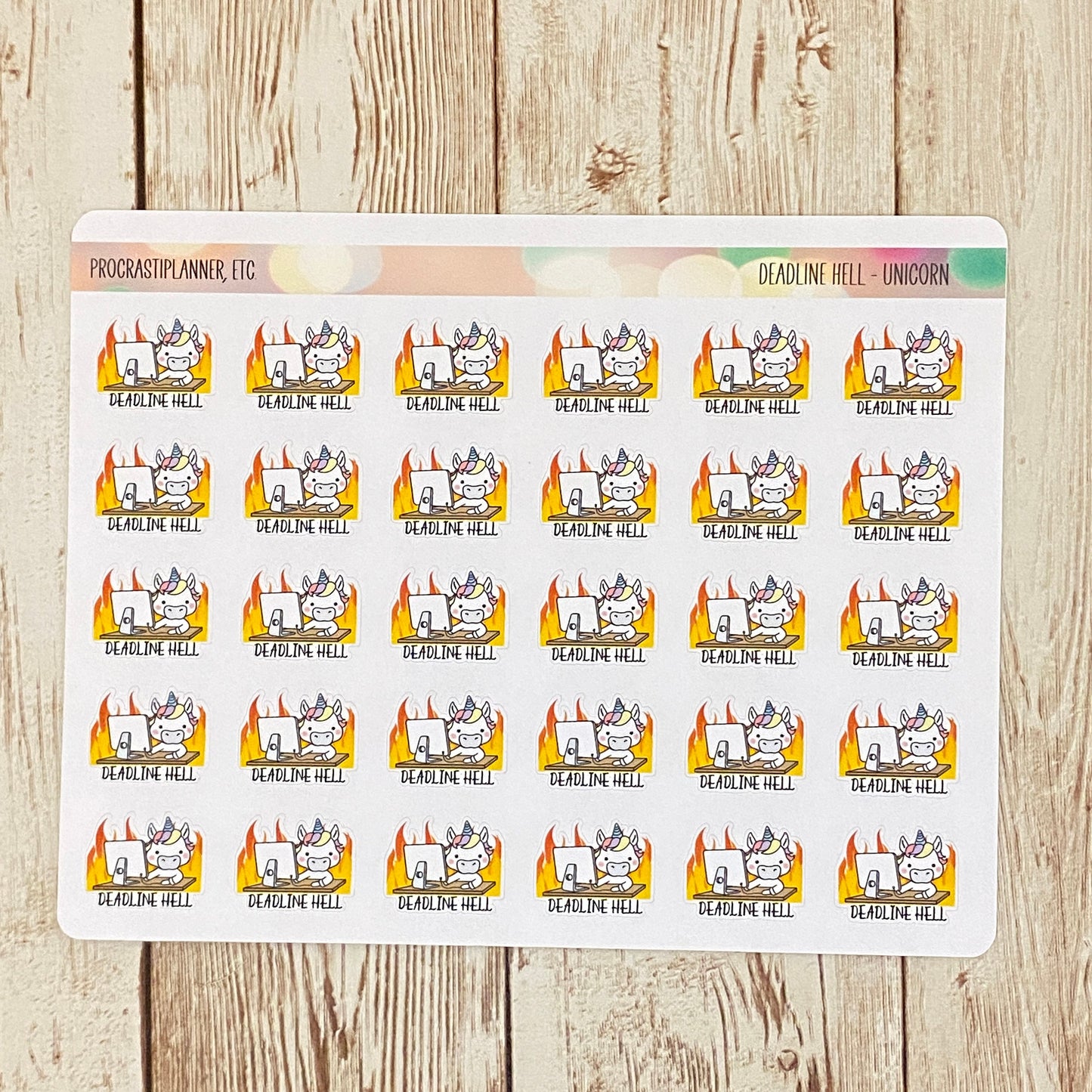 Deadline Hell - Unicorn Planner Stickers for Writers - Updated Format!