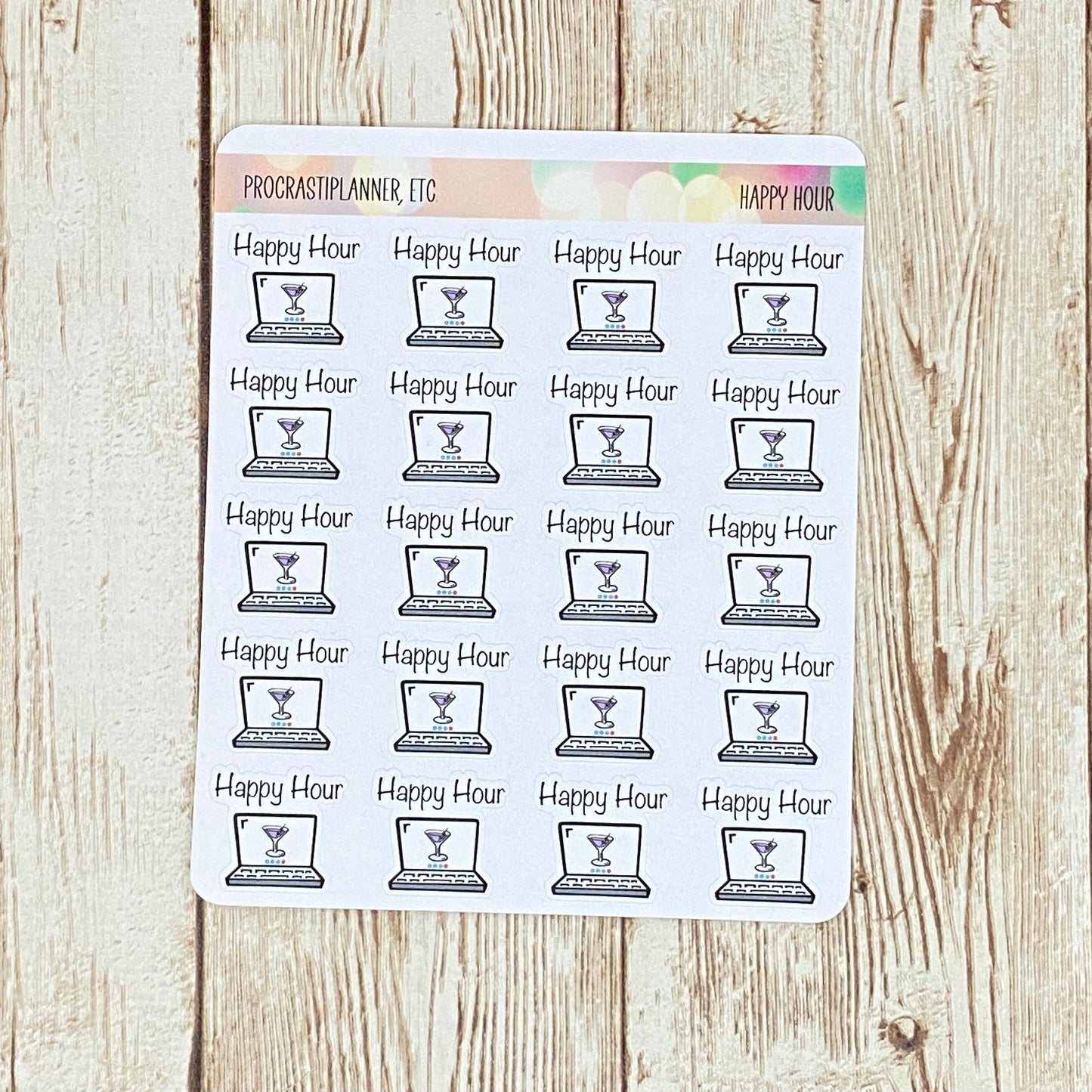 Virtual Normal - Happy Hour Laptop Planner Stickers