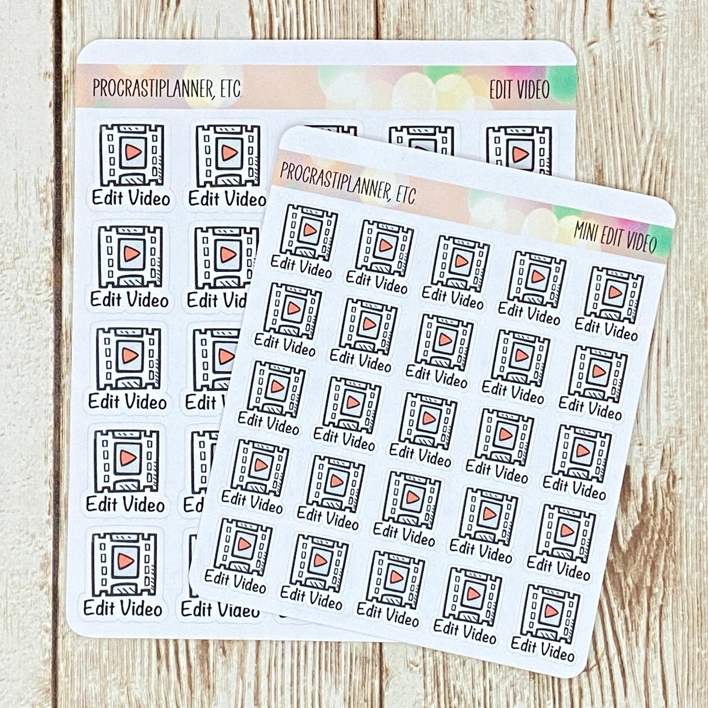 Edit Video Book Launch Planner Stickers Regular and Mini Size