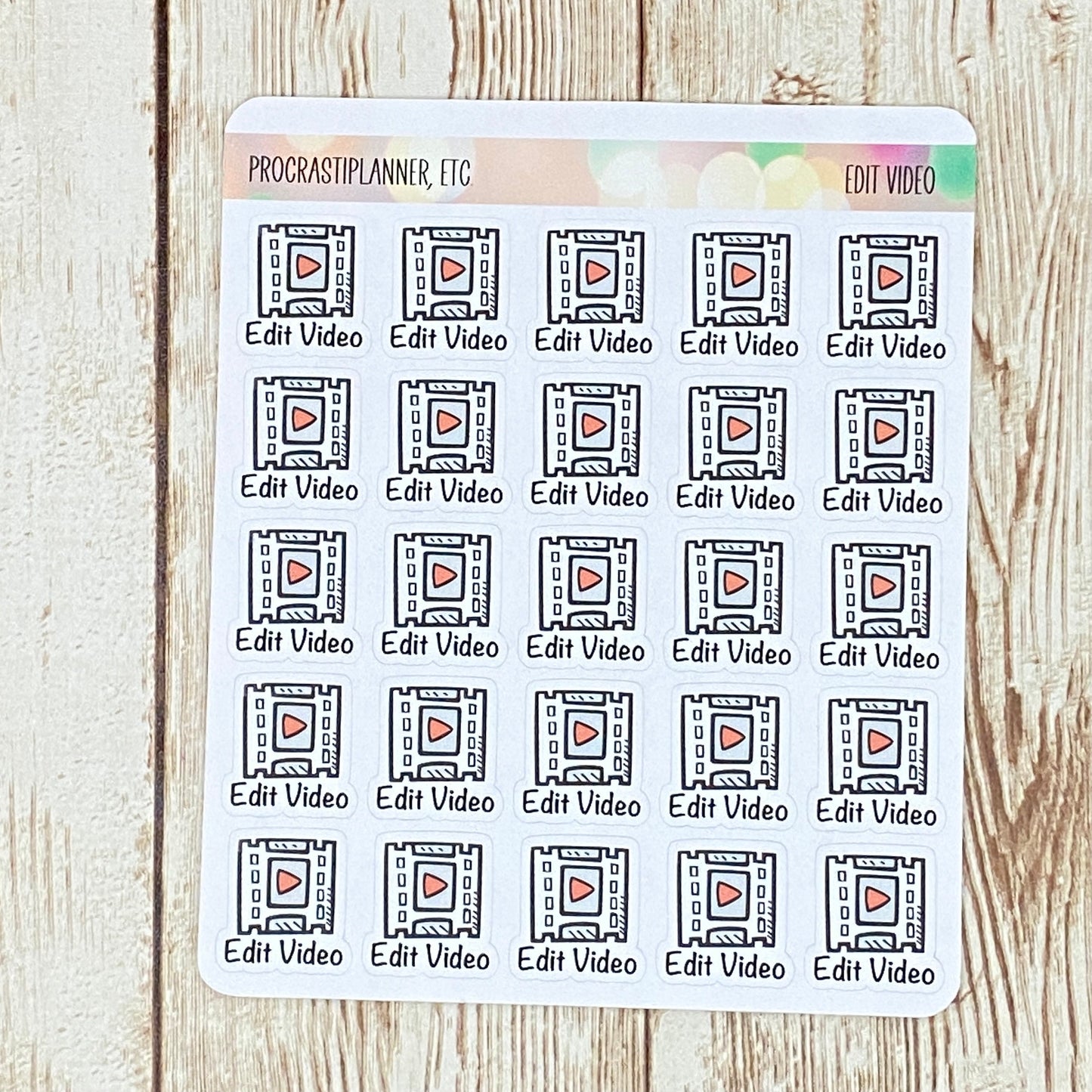 Edit Video Book Launch Planner Stickers Regular and Mini Size