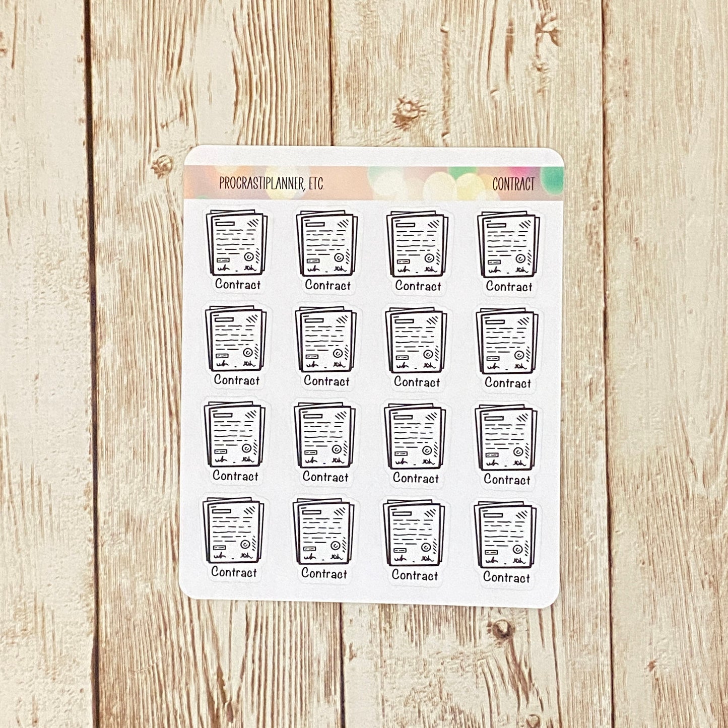 Contract Planner Stickers in Clear or White Matte
