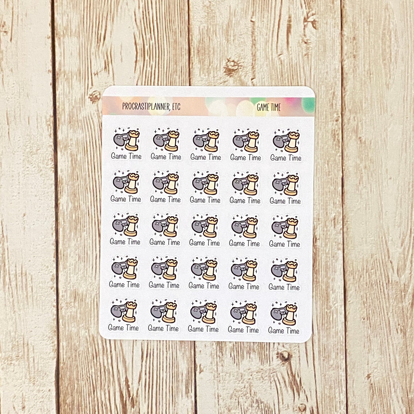 Game Time Planner Stickers