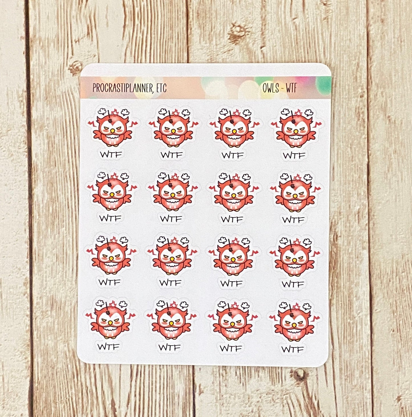 Owl Writing Theme - WTF Mood Planner Stickers