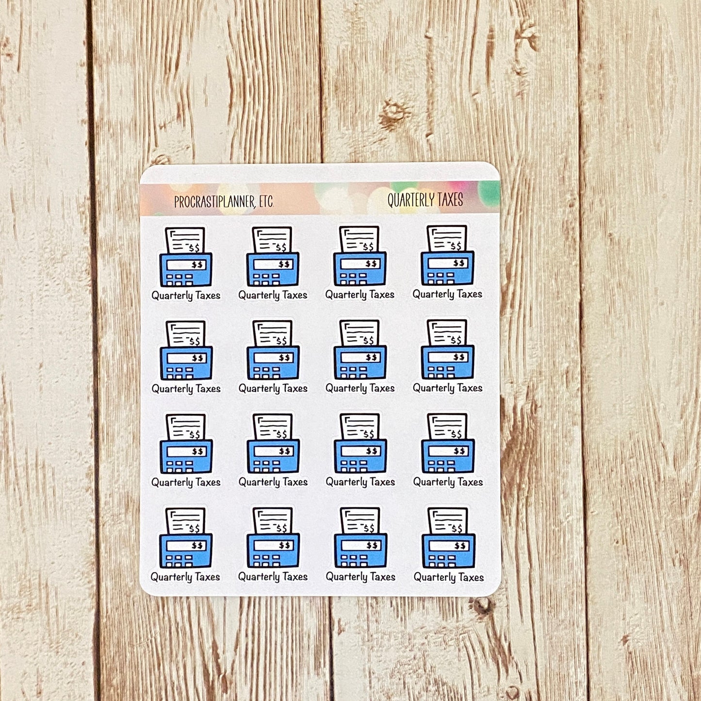 Quarterly Taxes Planner Stickers