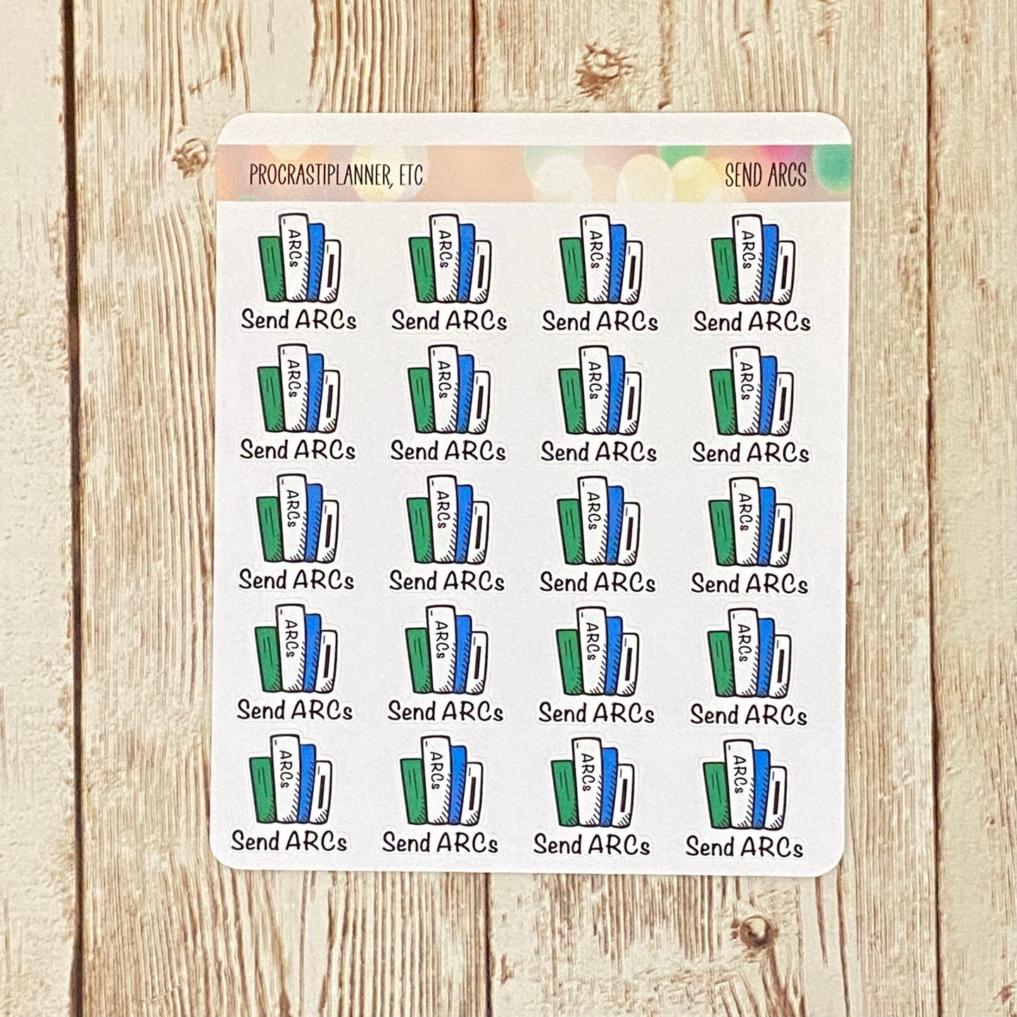 Send ARCs Book Launch Planner Stickers Regular and Mini Size