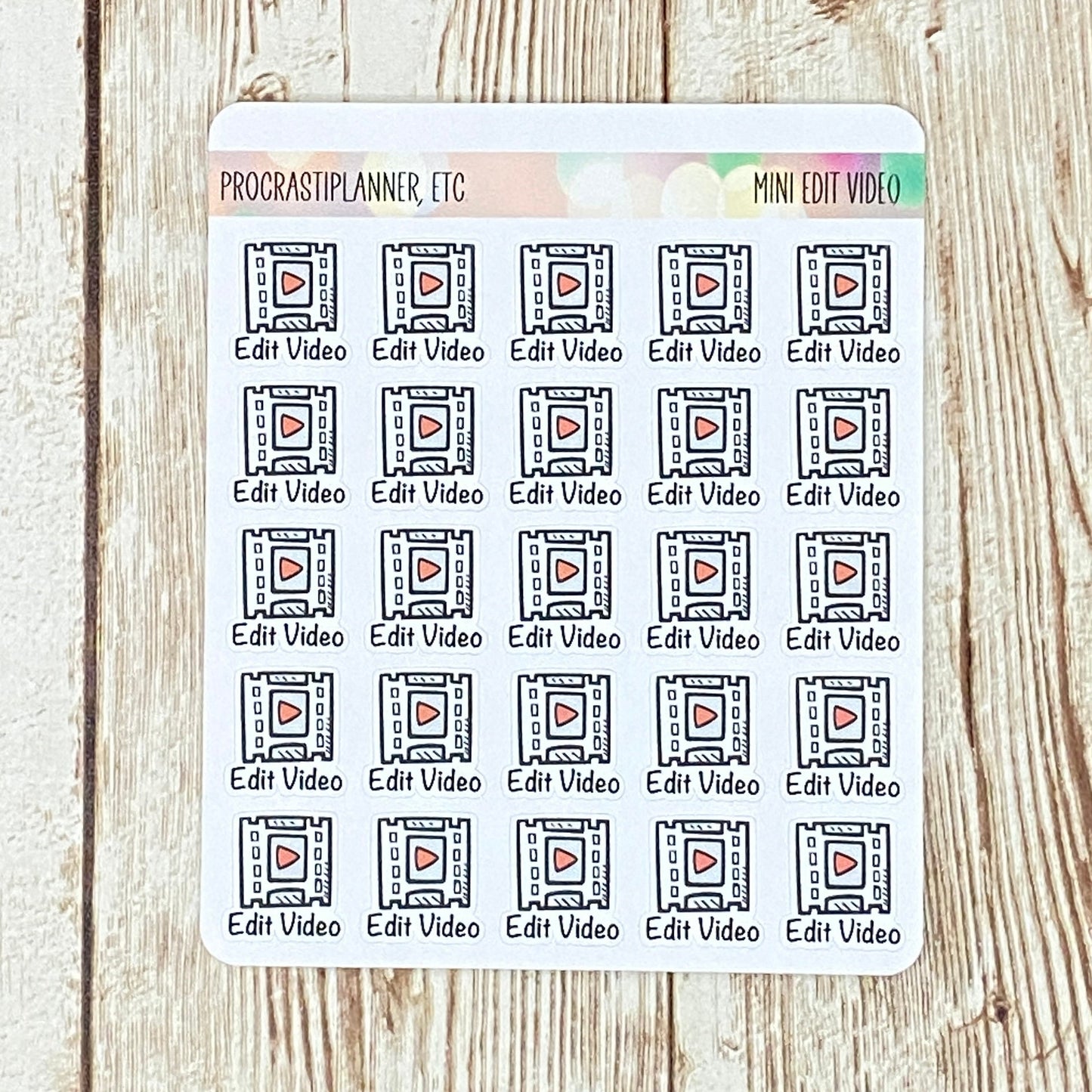 Edit Video Book Launch Planner Stickers Regular and Mini Size