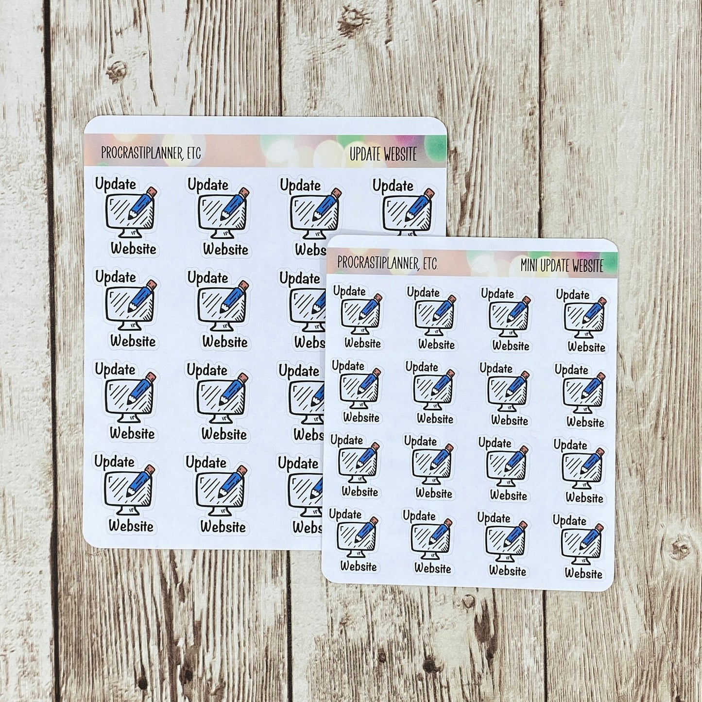 Update Website Book Launch Planner Stickers Regular and Mini Size