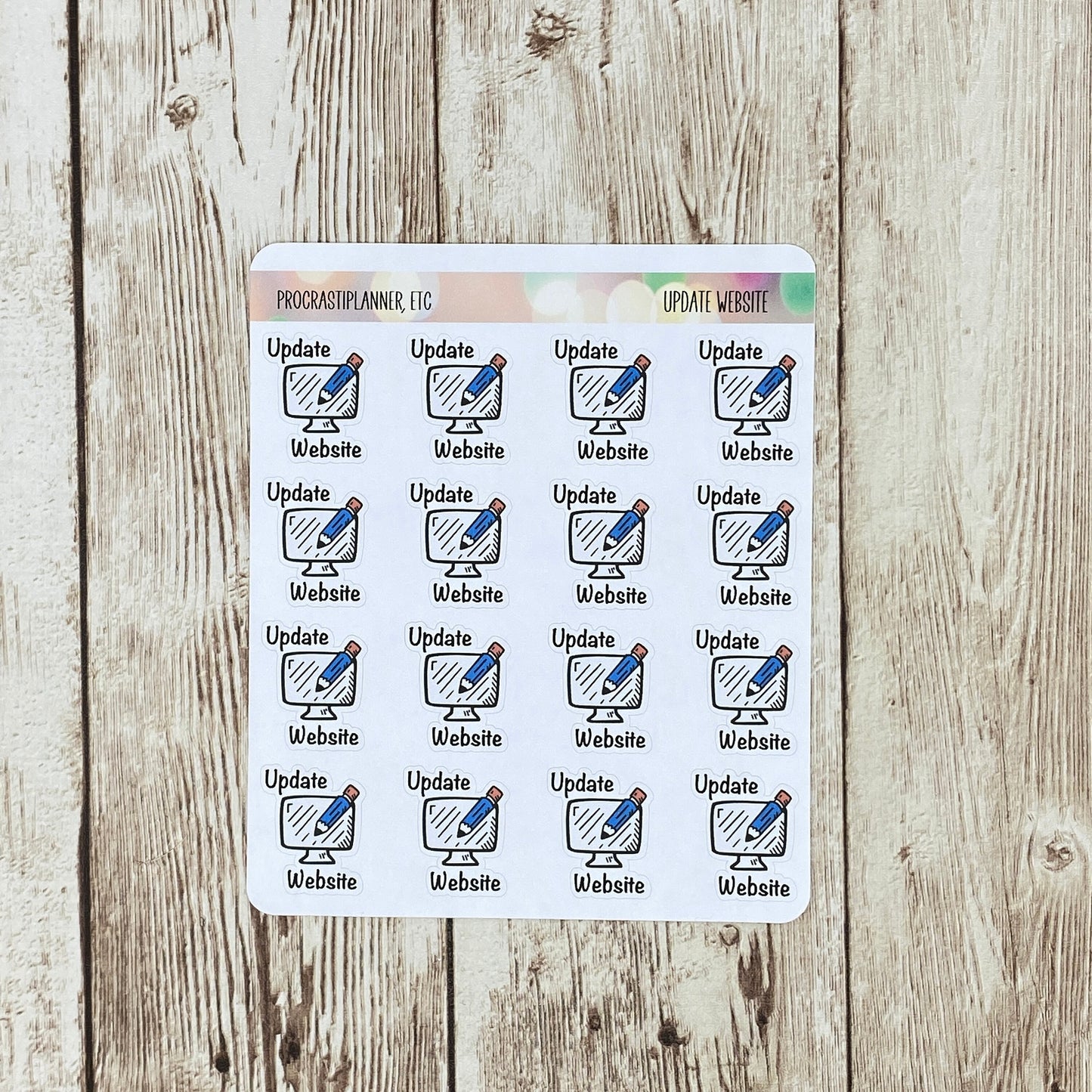 Update Website Book Launch Planner Stickers Regular and Mini Size