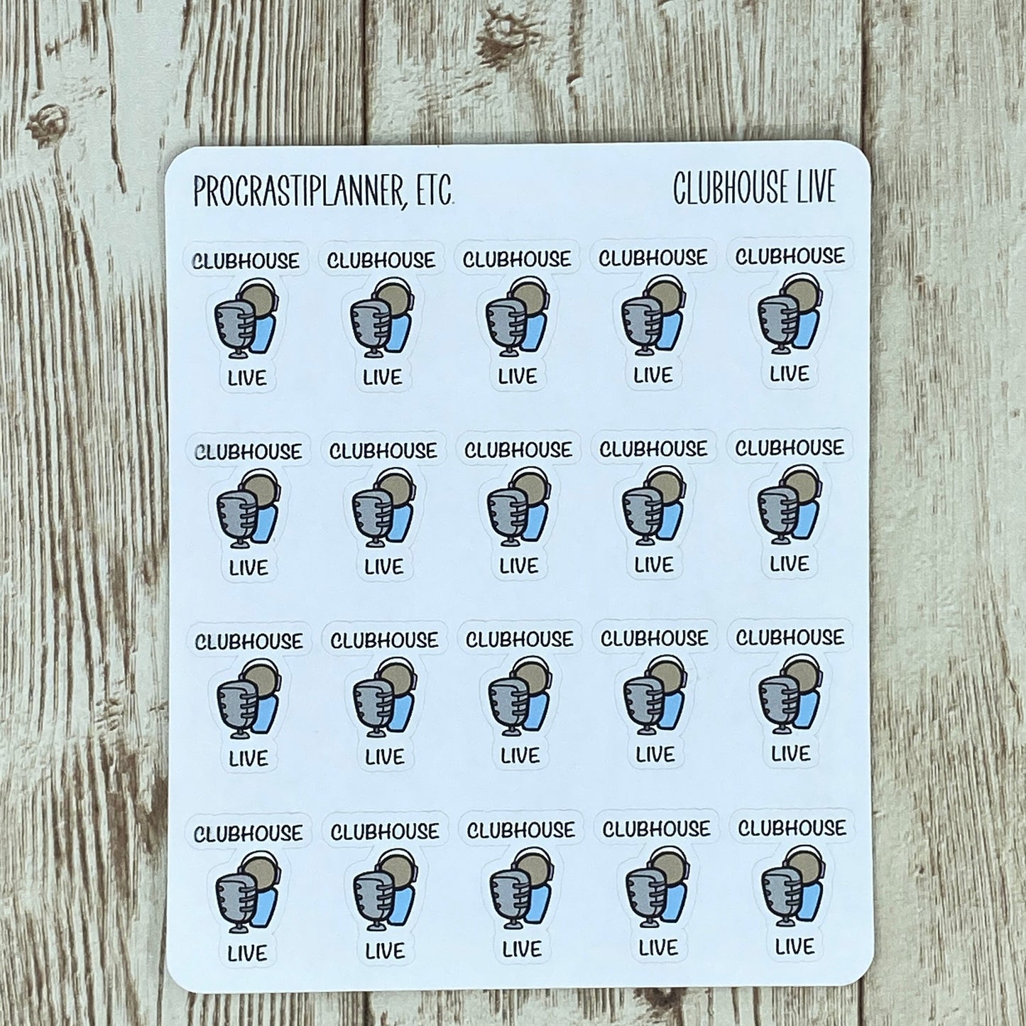 Clubhouse Live Podcast Audio Planner Stickers