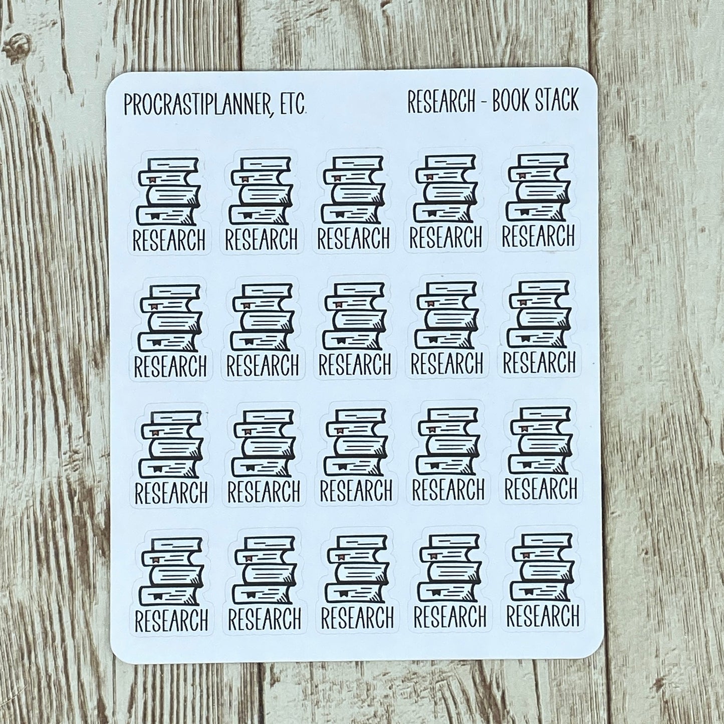 Research Book Stack Planner Stickers
